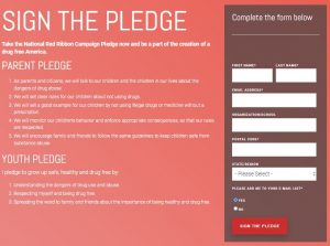 RED Ribbon SIGN THE PLEDGE Form
